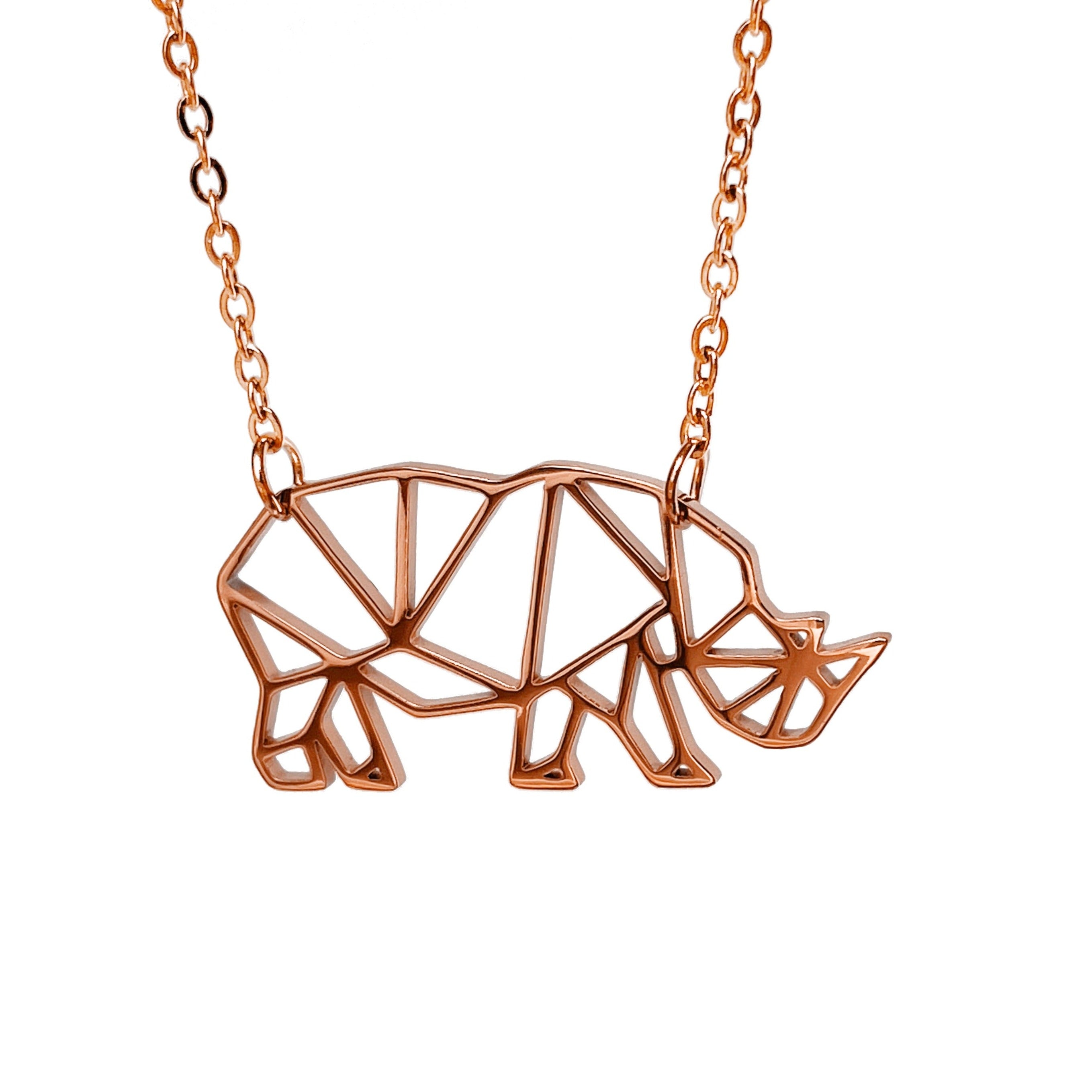 Rhinoceros Origami Necklace