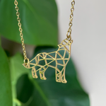 Arctic Wolf Origami Necklace