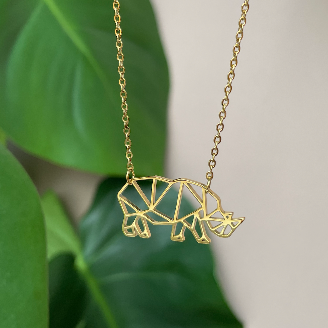 Rhinoceros Origami Necklace