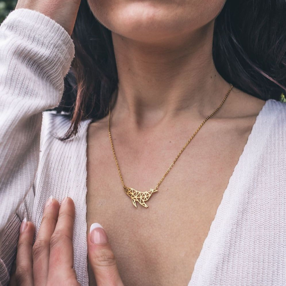 Whale Origami Necklace