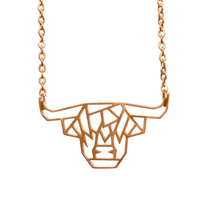 Highland Cow Origami Necklace