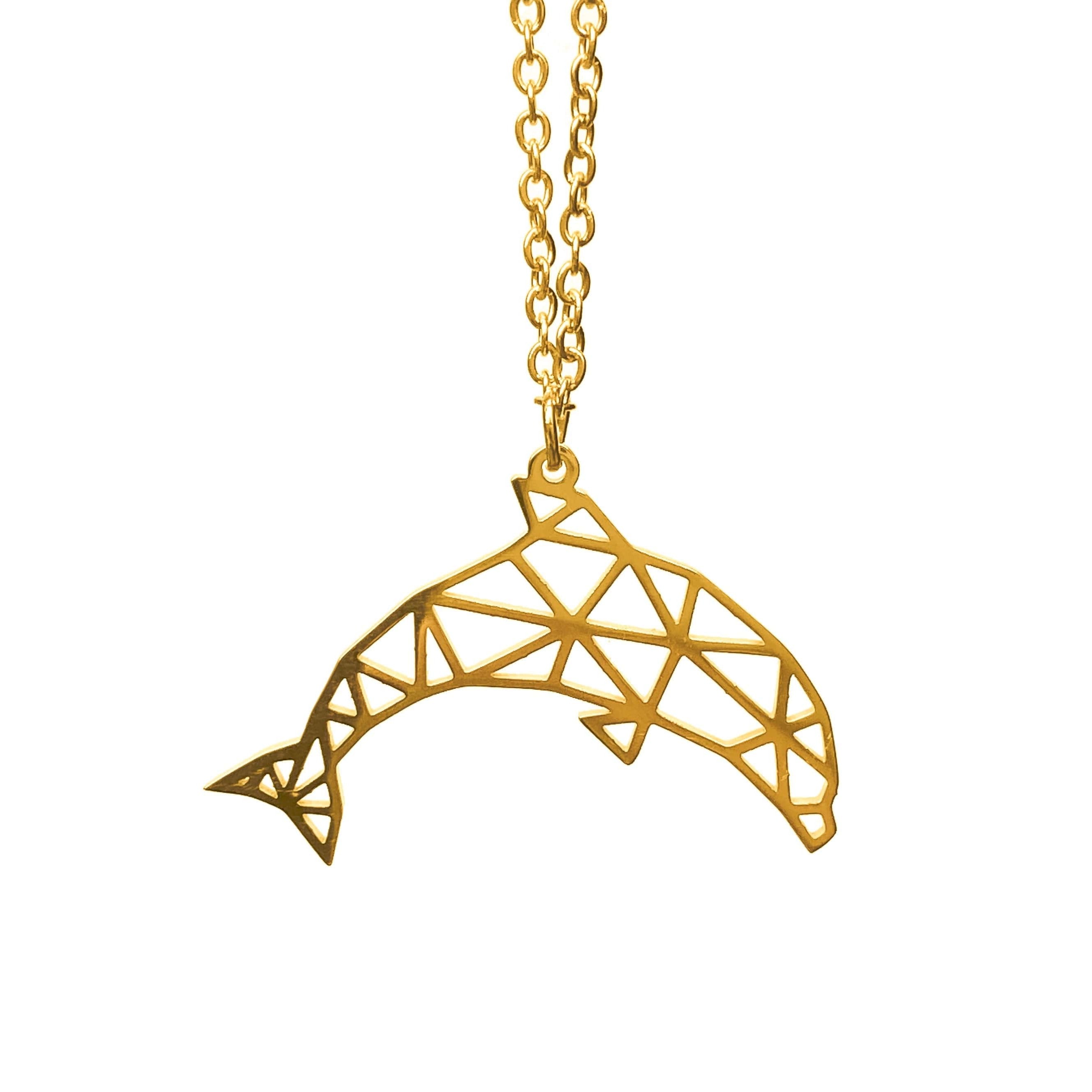 Dolphin Origami Necklace