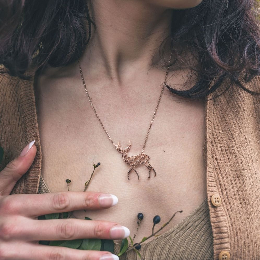 Deer Origami Necklace