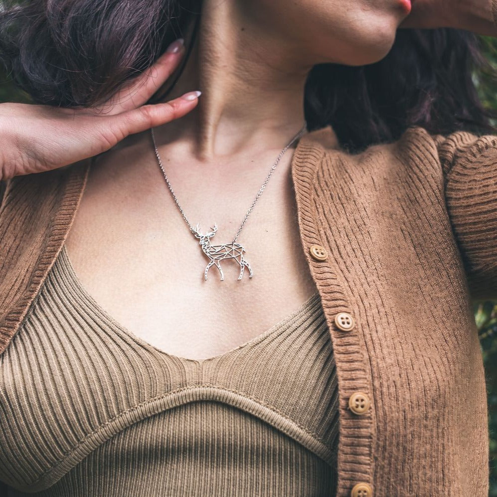 Deer Origami Necklace