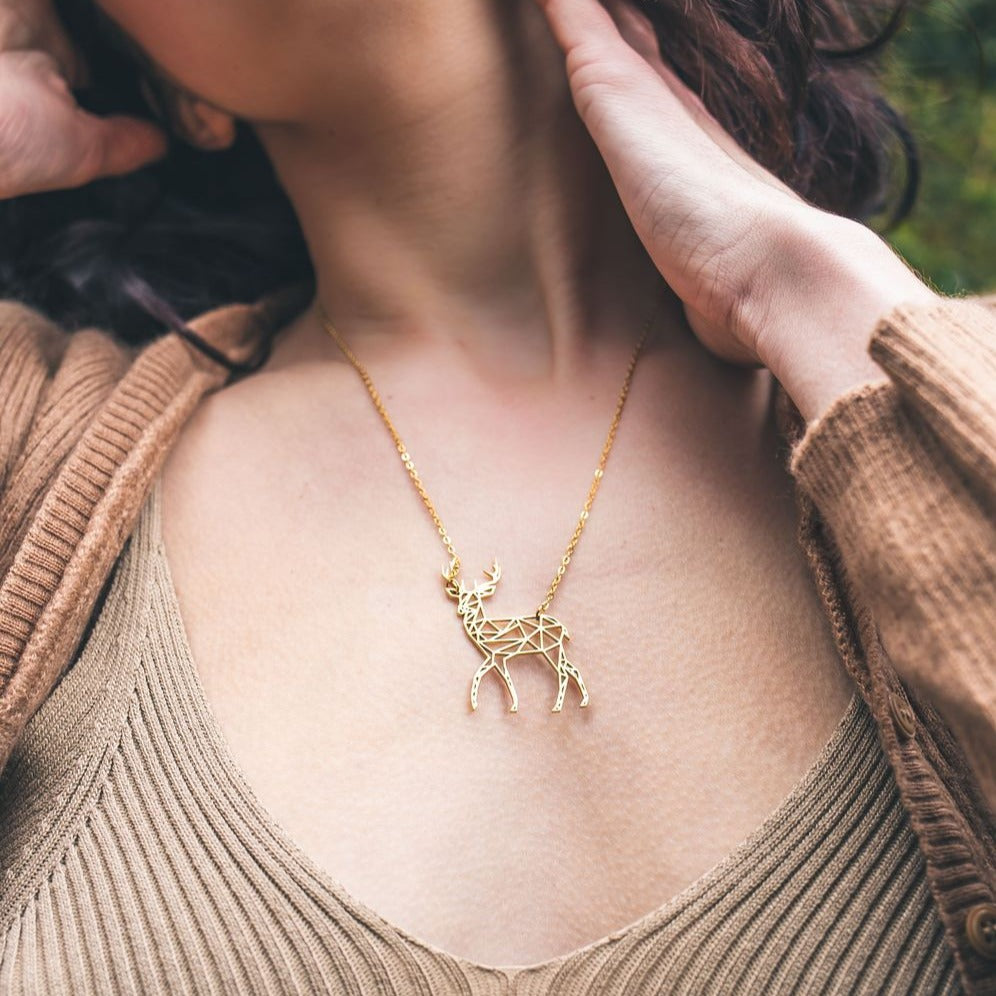 Deer Origami Necklace