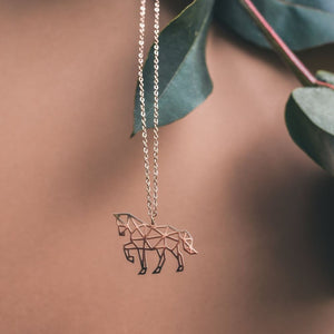 Horse Origami Necklace