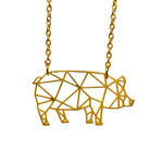 Pig Origami Necklace