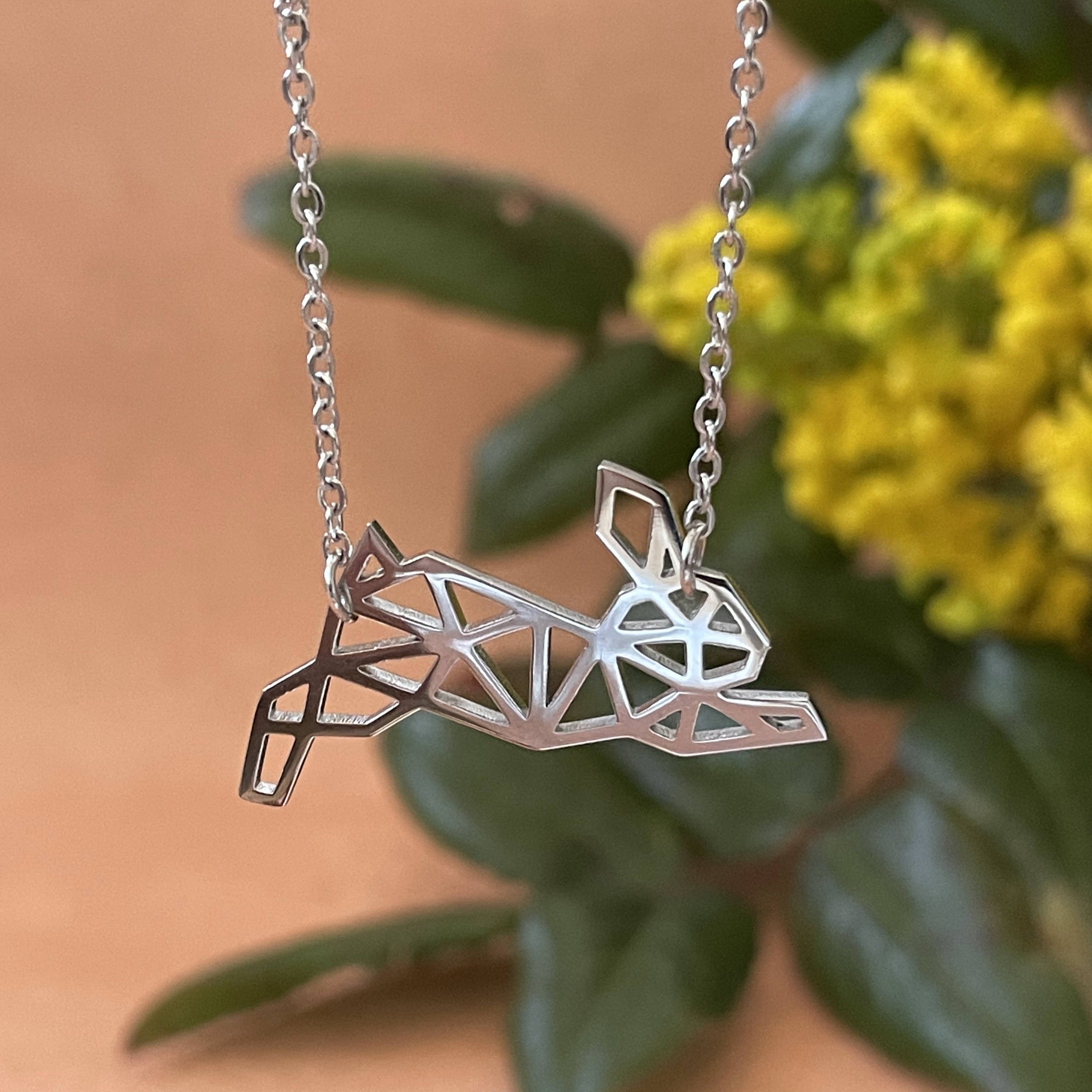 Rabbit Origami Necklace