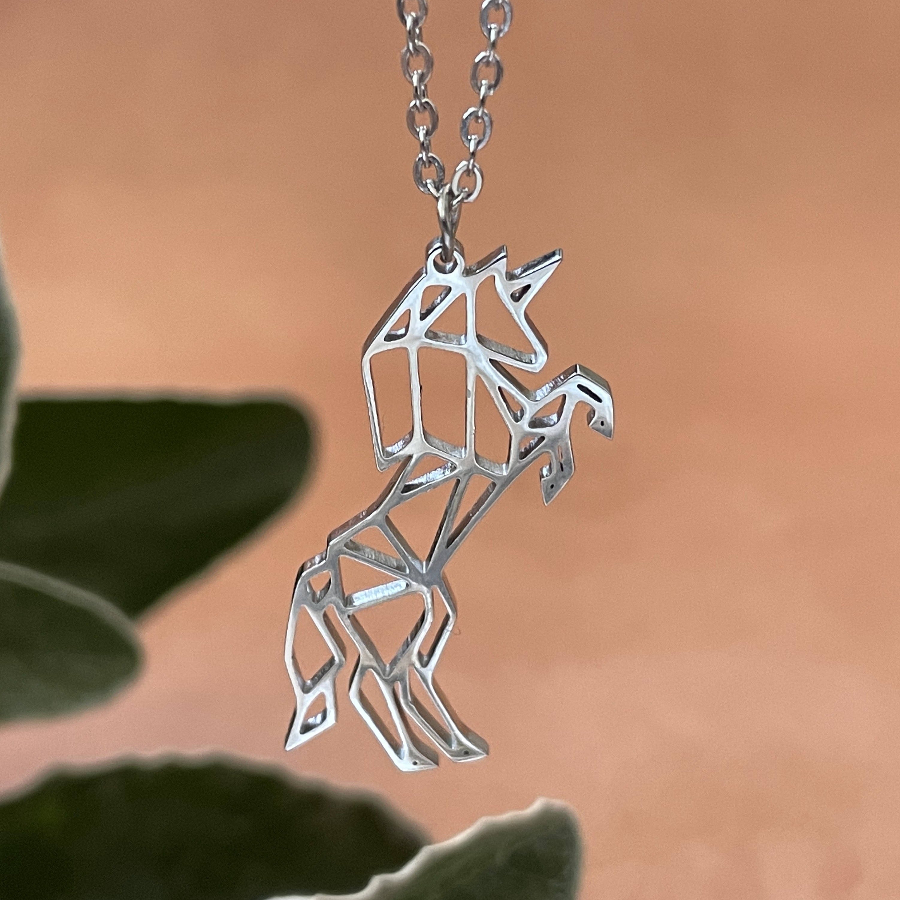 Unicorn Origami Necklace