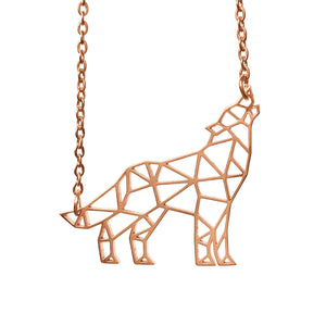 Arctic Wolf Origami Necklace