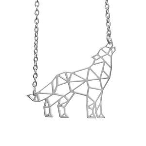 Arctic Wolf Origami Necklace