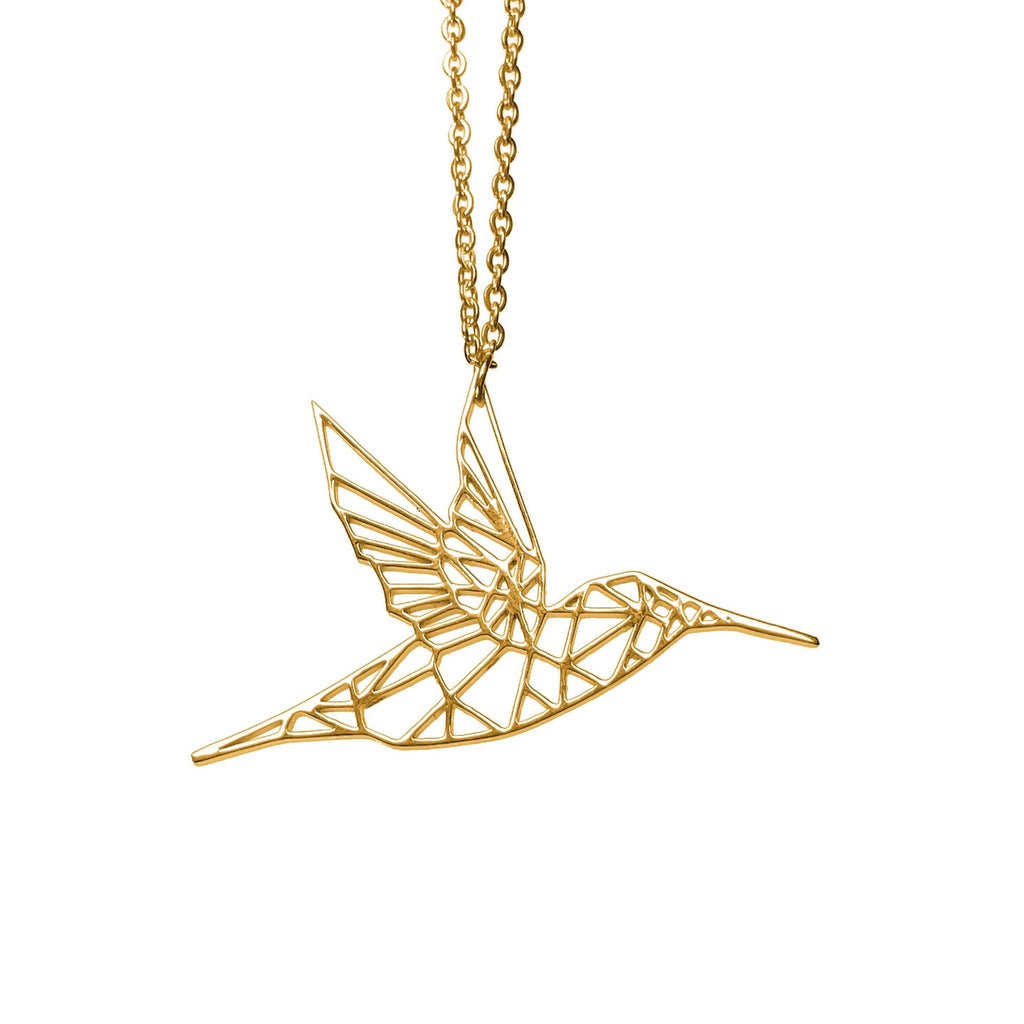 Hummingbird Origami Necklace