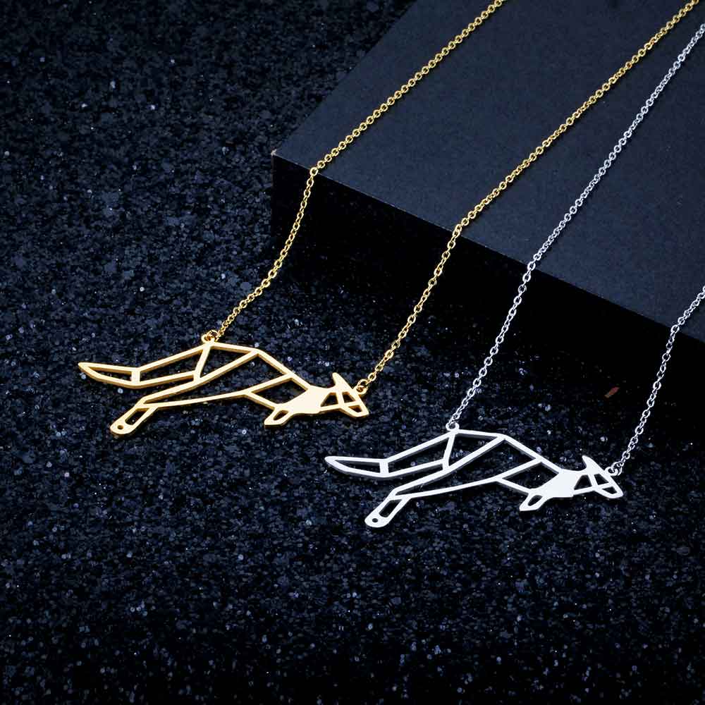 Kangaroo Geometric Animal Necklace