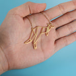 Gold Kangaroo Geometric Animal Necklace