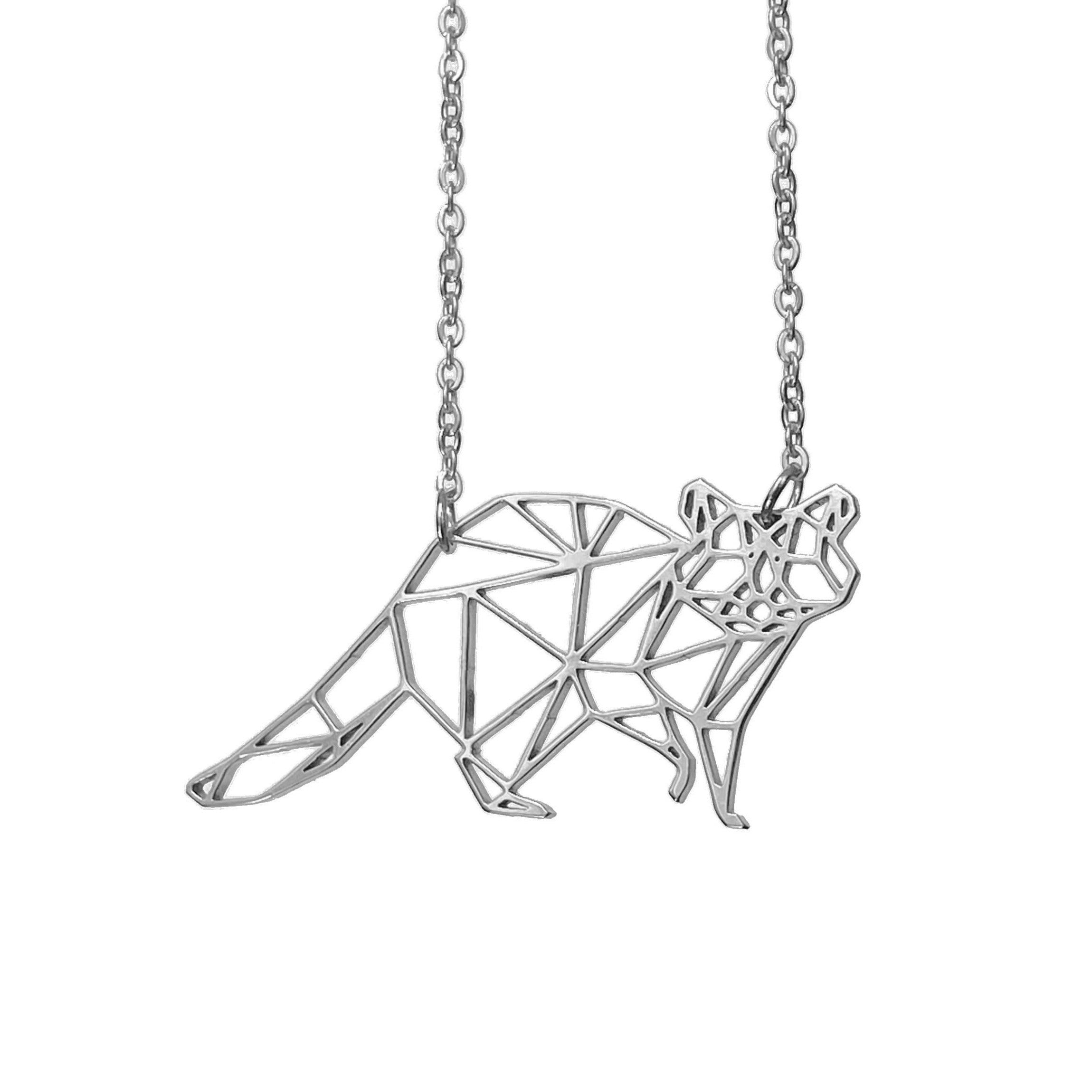 Raccoon Origami Necklace